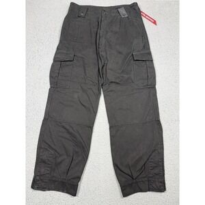Alpha Industries Pants Mens 32x32 Black Cargo Canvas Workwear Suspender Buttons